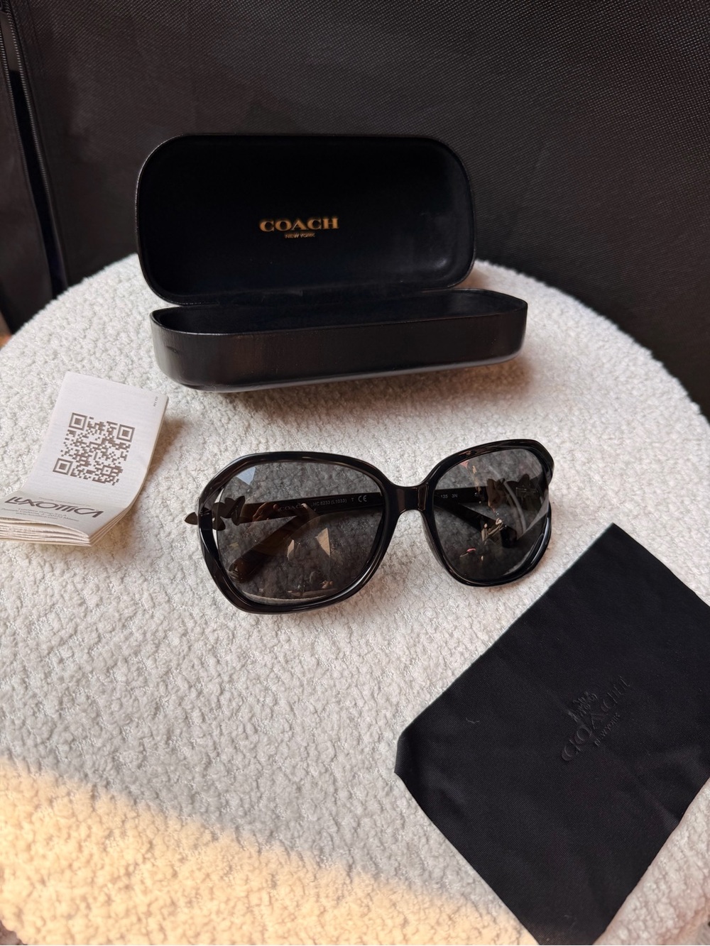 Coach Women’s Black Tortoiseshell Oversized Sunglasses